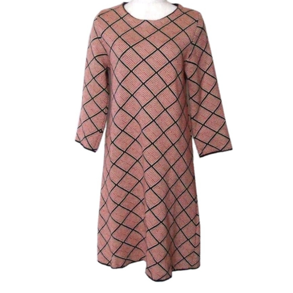 Zara geometric print sweater dress